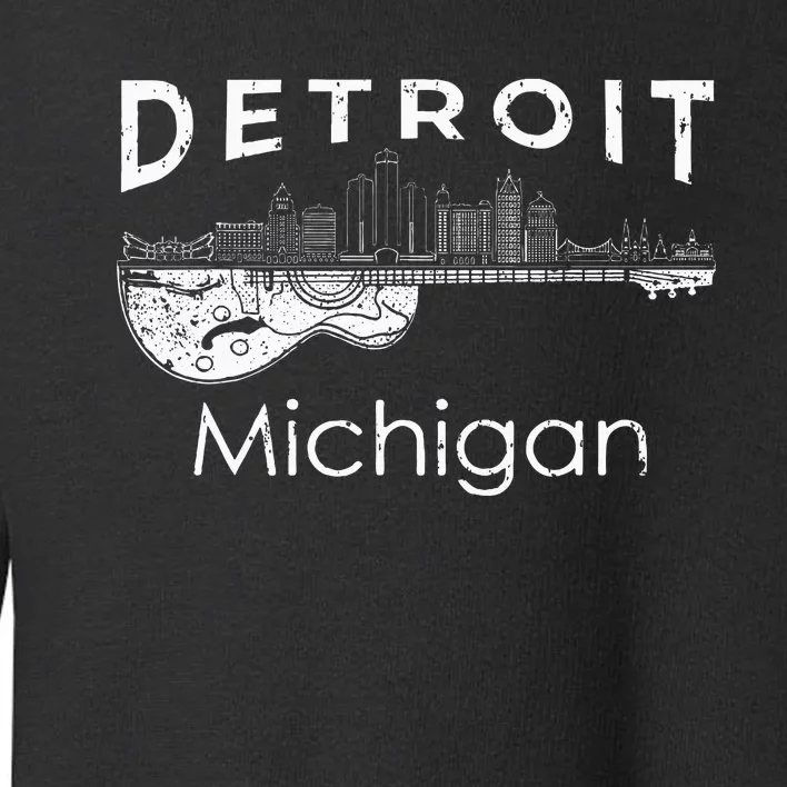 Detroit Souvenir Michigan Music Electric Guitar Toddler Sweatshirt