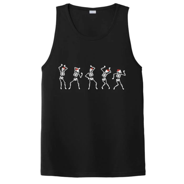 Dancing Skeletons Merry Christmas Skeleton Fall Season Gift Performance Tank