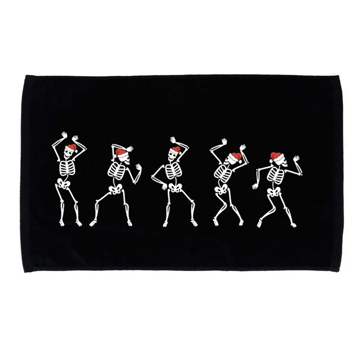 Dancing Skeletons Merry Christmas Skeleton Fall Season Gift Microfiber Hand Towel