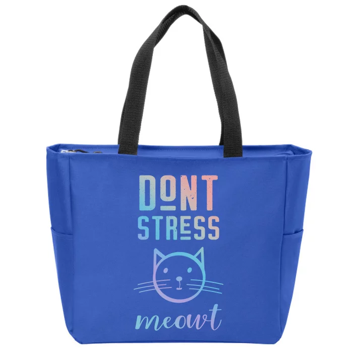 Dont Stress Meowt Cool Gift Funny Theme Gift Zip Tote Bag