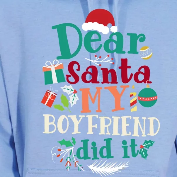 Dear Santa My Boyfriend Did It Funny Christmas Pajama Unisex Surf Hoodie