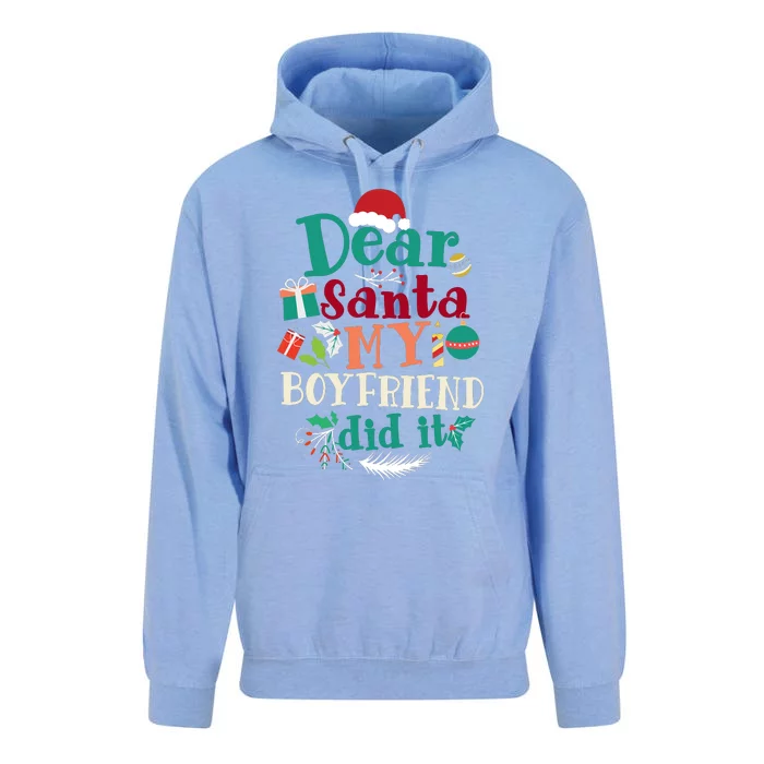 Dear Santa My Boyfriend Did It Funny Christmas Pajama Unisex Surf Hoodie