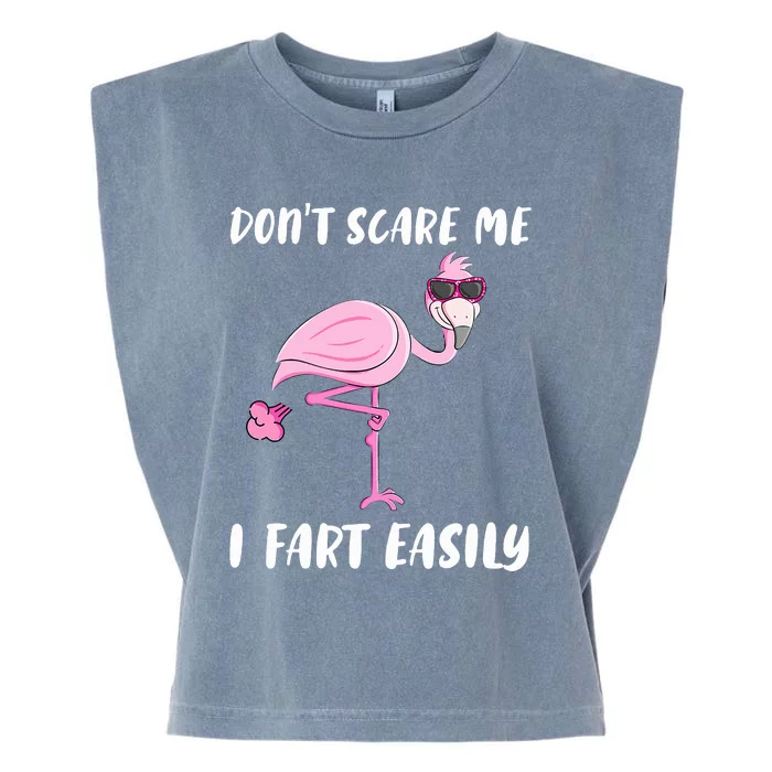 Don't Scare Me I Fart Easily Funny Flamingo Lover Gifts Garment-Dyed Women's Muscle Tee