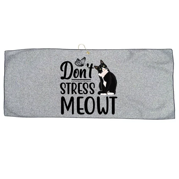 Dont Stress Meowt Cat Face Funny Jokes Sarcastic Sayings Gift Large Microfiber Waffle Golf Towel