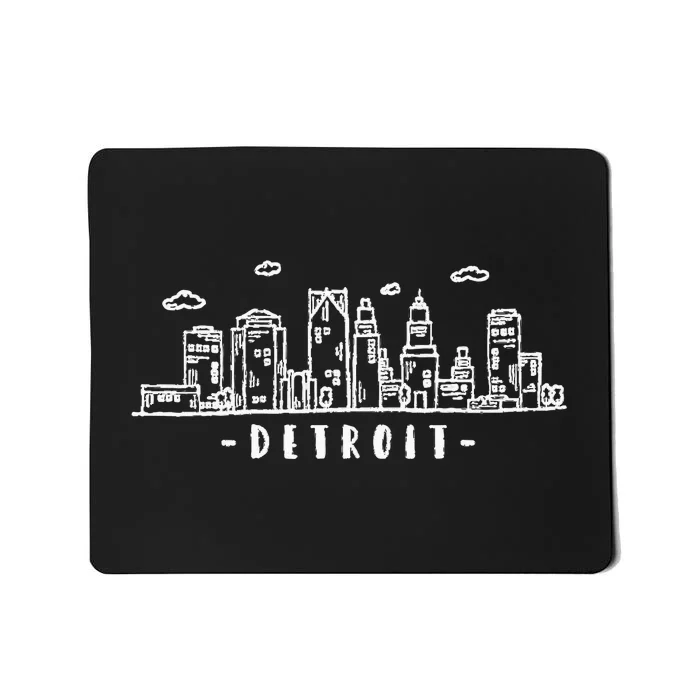 Detroit Skyline Michigan Vintage Mousepad