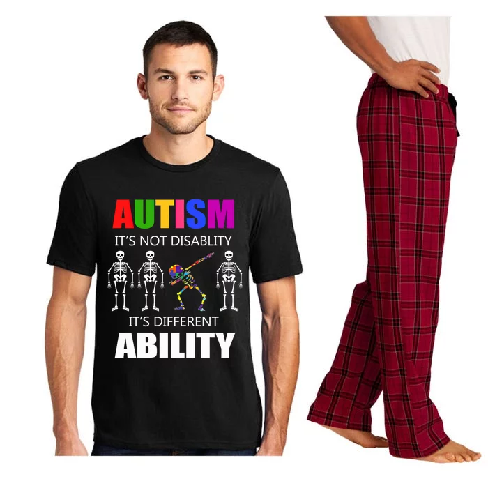 Dabbing Skeleton Not A Disability Autism Awareness Cute Gift Pajama Set