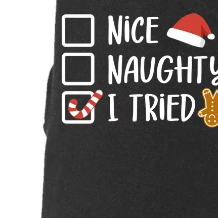 Dear Santa Nice Naughty I Tried Christmas List Xmas Santa Doggie 3-End Fleece Hoodie