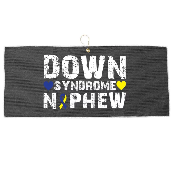 Down Syndrome Nephew Family Matching For Down Syndrome Awareness Gift Large Microfiber Waffle Golf Towel