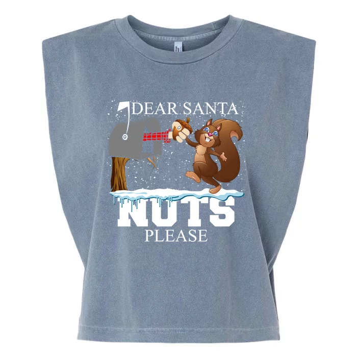 Dear Santa Nuts Please Christmas Squirrel Gift Garment-Dyed Women's Muscle Tee