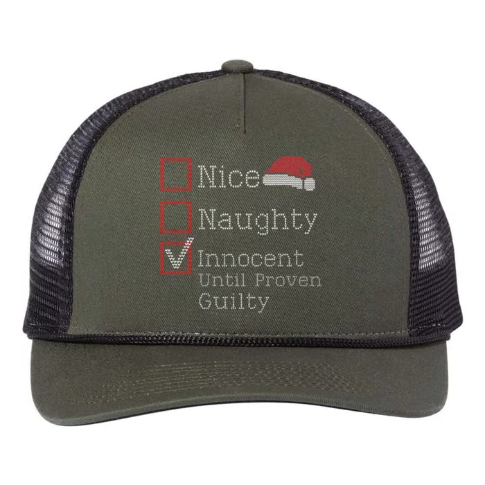 Dear Santa Nice Naughty Funny Ugly Funny Christmas List Retro Rope Trucker Hat Cap