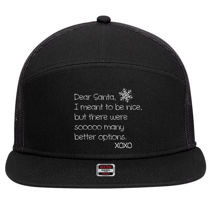 Dear Santa Naughty Christmas 7 Panel Mesh Trucker Snapback Hat