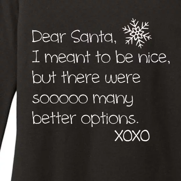 Dear Santa Naughty Christmas Womens CVC Long Sleeve Shirt