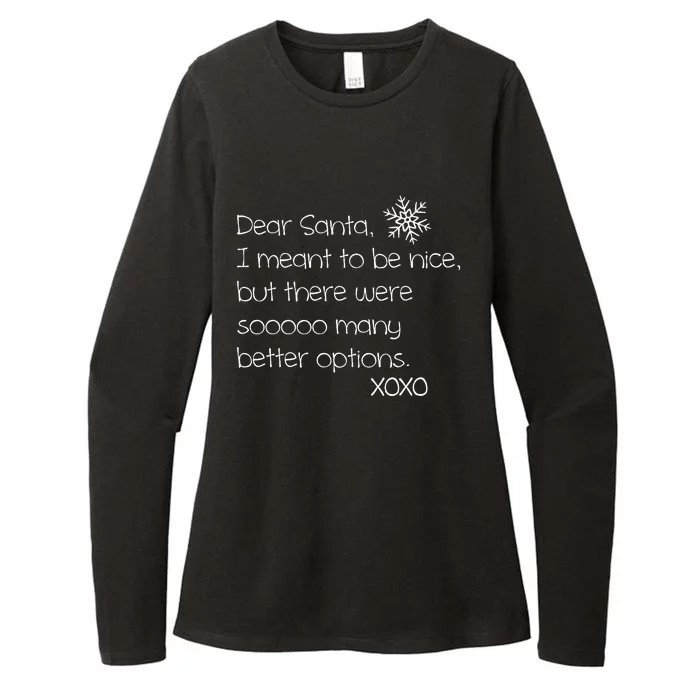 Dear Santa Naughty Christmas Womens CVC Long Sleeve Shirt