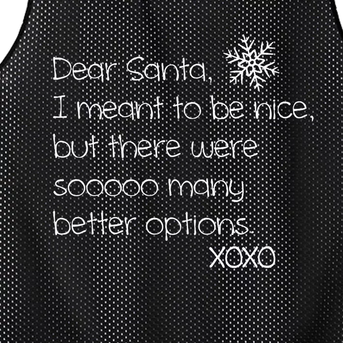 Dear Santa Naughty Christmas Mesh Reversible Basketball Jersey Tank