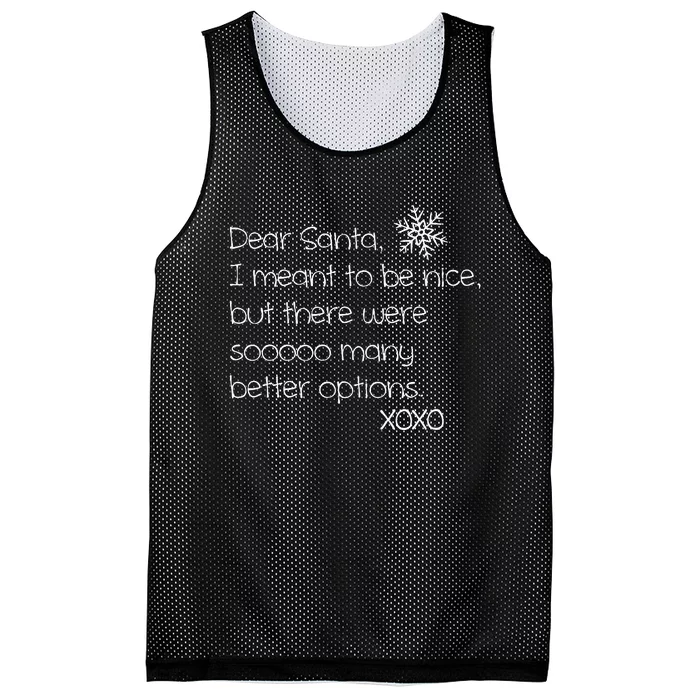 Dear Santa Naughty Christmas Mesh Reversible Basketball Jersey Tank