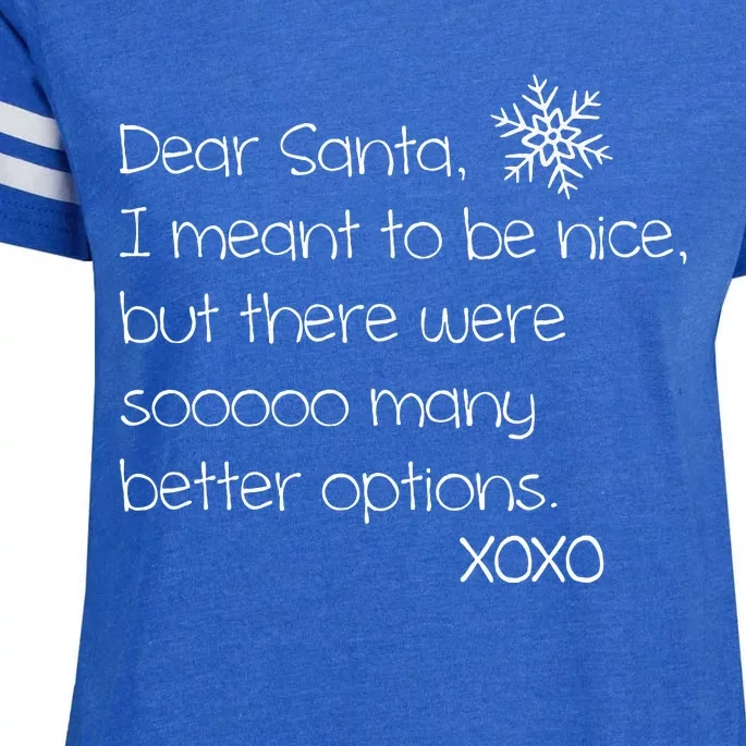 Dear Santa Naughty Christmas Enza Ladies Jersey Football T-Shirt