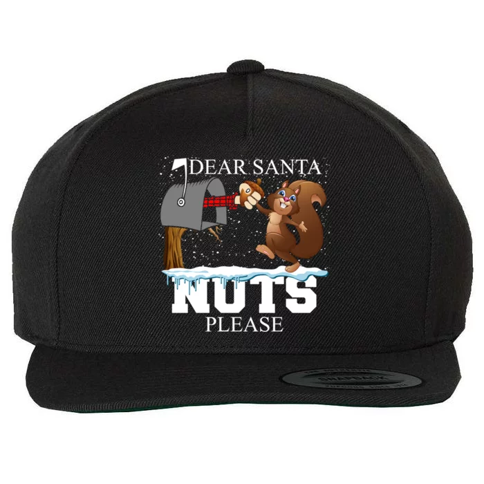 Dear Santa Nuts Please Christmas Squirrel Meaningful Gift Wool Snapback Cap