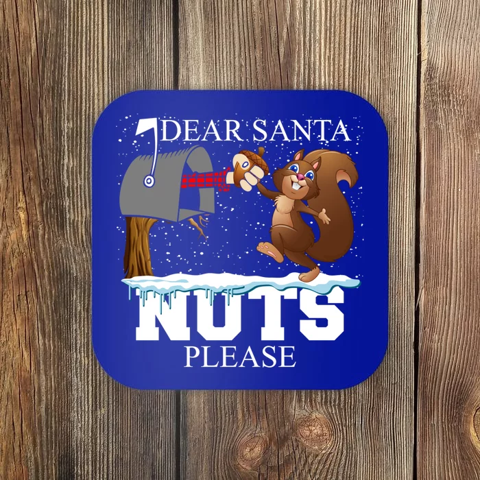 Dear Santa Nuts Please Christmas Squirrel Meaningful Gift Coaster