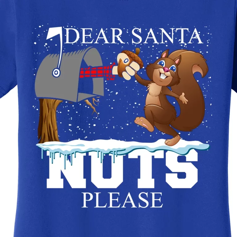 Dear Santa Nuts Please Christmas Squirrel Meaningful Gift Women's T-Shirt