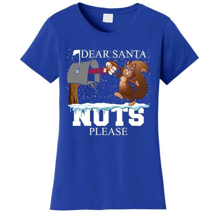 Dear Santa Nuts Please Christmas Squirrel Meaningful Gift Women's T-Shirt