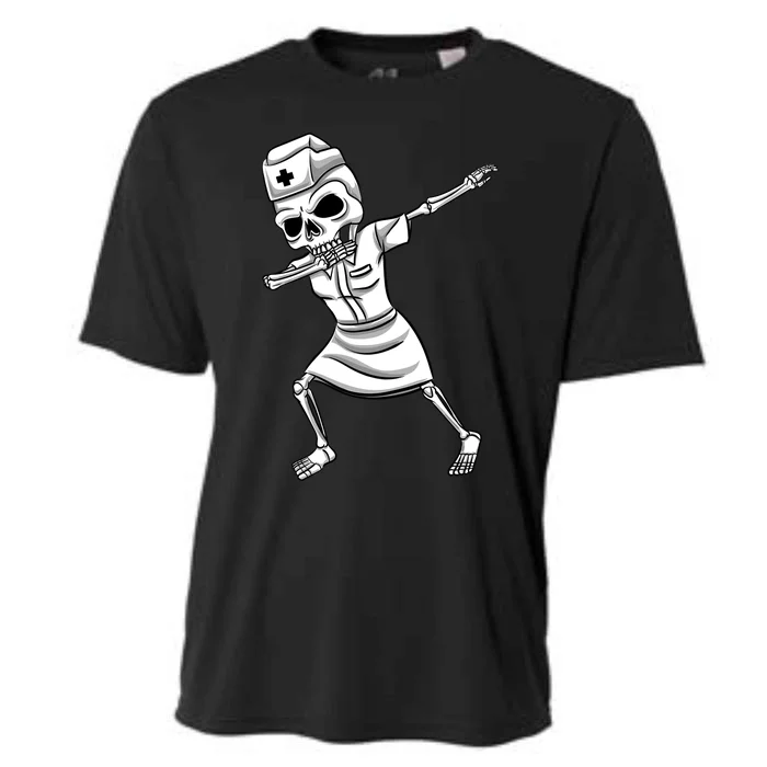 Dabbing Skeleton Nurse Halloween Great Gift Cooling Performance Crew T-Shirt