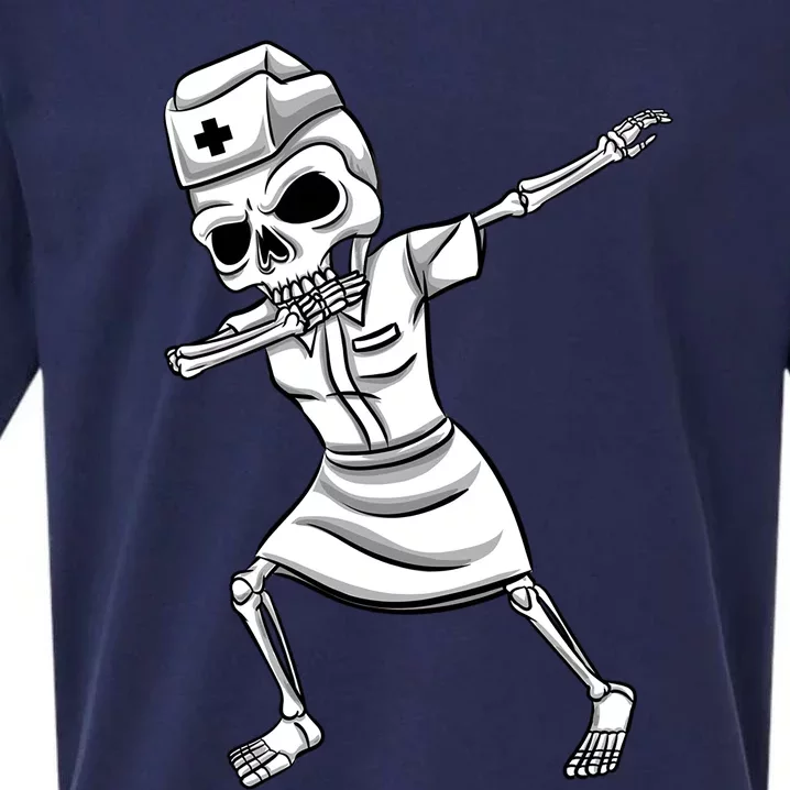 Dabbing Skeleton Nurse Halloween Great Gift Sueded Cloud Jersey T-Shirt