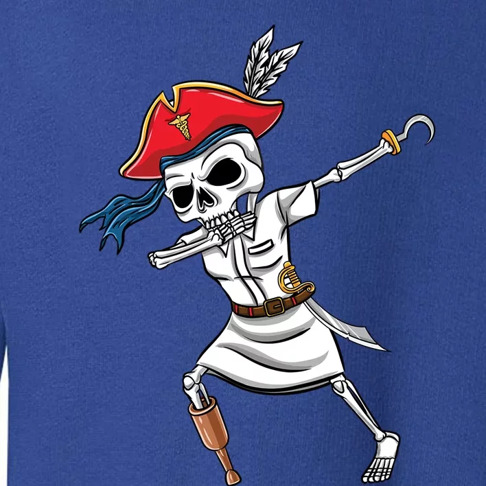 Dabbing Skeleton Nurse Pirate Halloween Gift Toddler Sweatshirt