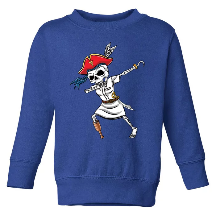 Dabbing Skeleton Nurse Pirate Halloween Gift Toddler Sweatshirt