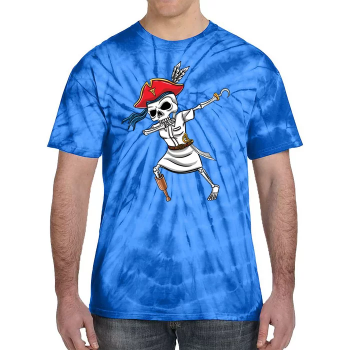 Dabbing Skeleton Nurse Pirate Halloween Gift Tie-Dye T-Shirt