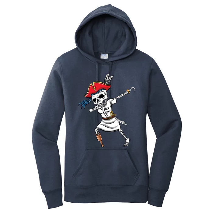 Dabbing Skeleton Nurse Pirate Halloween Gift Women's Pullover Hoodie