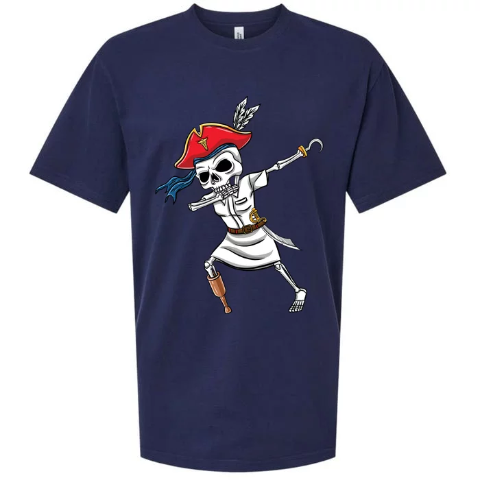 Dabbing Skeleton Nurse Pirate Halloween Gift Sueded Cloud Jersey T-Shirt