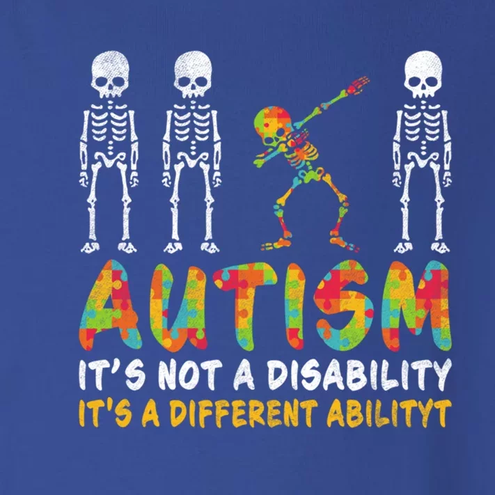 Dabbing Skeleton Not A Disability Autism Awareness Gift Toddler Long Sleeve Shirt