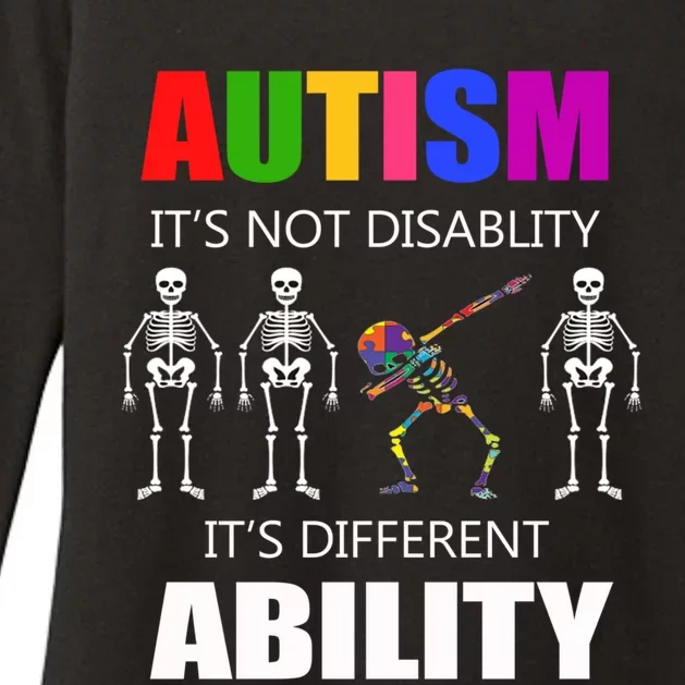 Dabbing Skeleton Not A Disability Autism Awareness Great Gift Womens CVC Long Sleeve Shirt