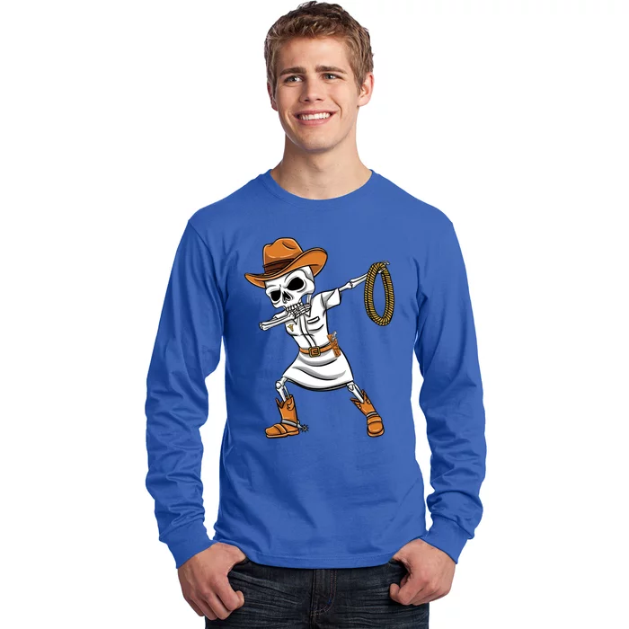 Dabbing Skeleton Nurse Cow Halloween Meaningful Gift Long Sleeve Shirt