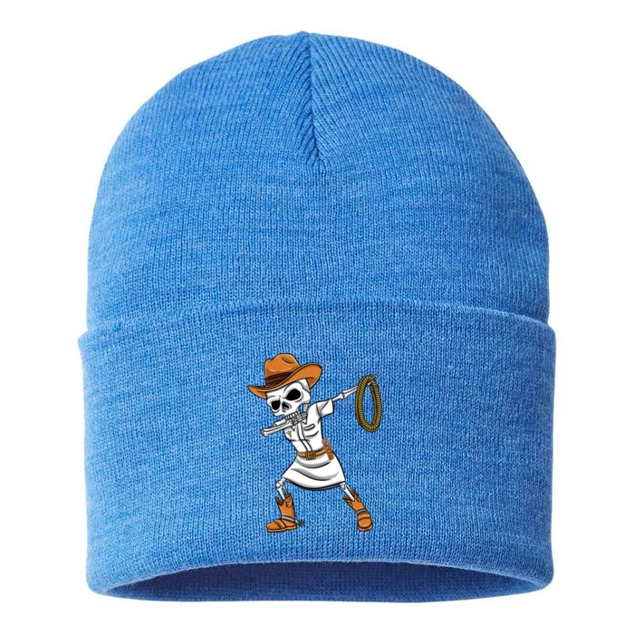 Dabbing Skeleton Nurse Cow Halloween Meaningful Gift Sustainable Knit Beanie