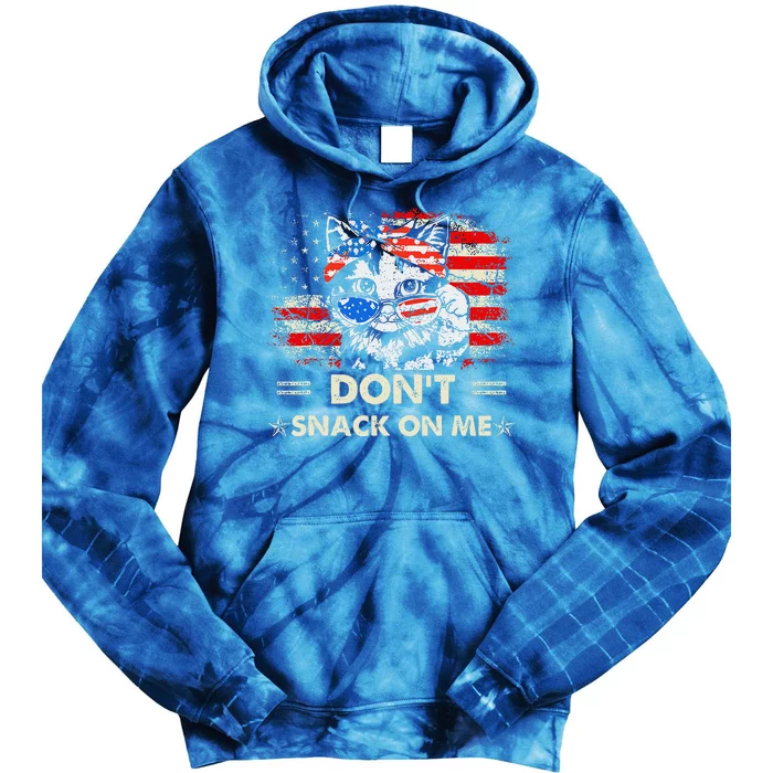 DonT Snack On Me Patriotic Cat Political Tie Dye Hoodie