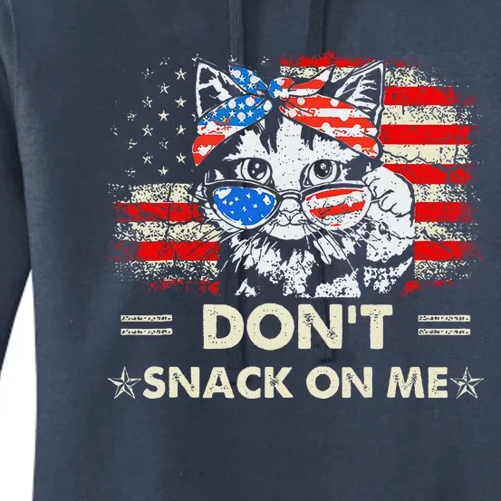 DonT Snack On Me Patriotic Cat Political Women's Pullover Hoodie