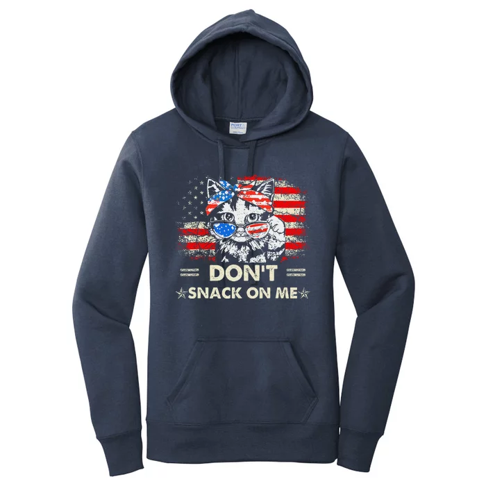 DonT Snack On Me Patriotic Cat Political Women's Pullover Hoodie