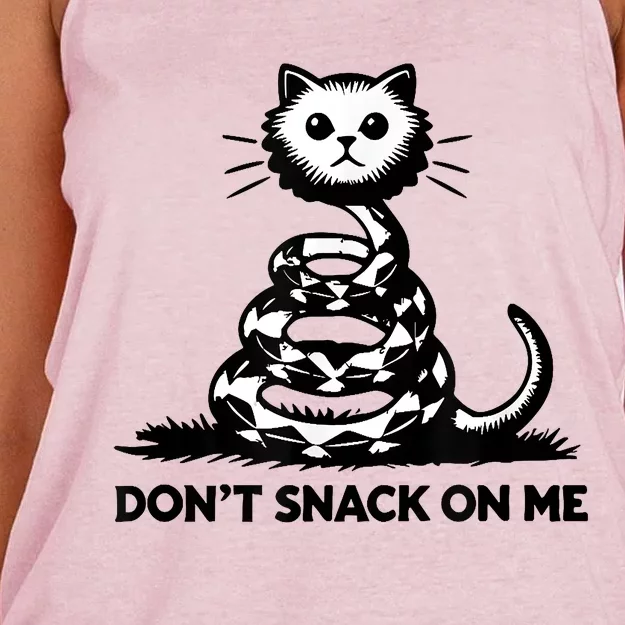 DonT Snack On Me Funny Cat Women's Knotted Racerback Tank