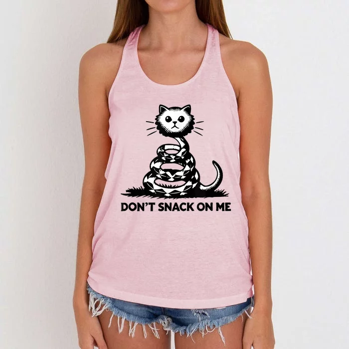 DonT Snack On Me Funny Cat Women's Knotted Racerback Tank