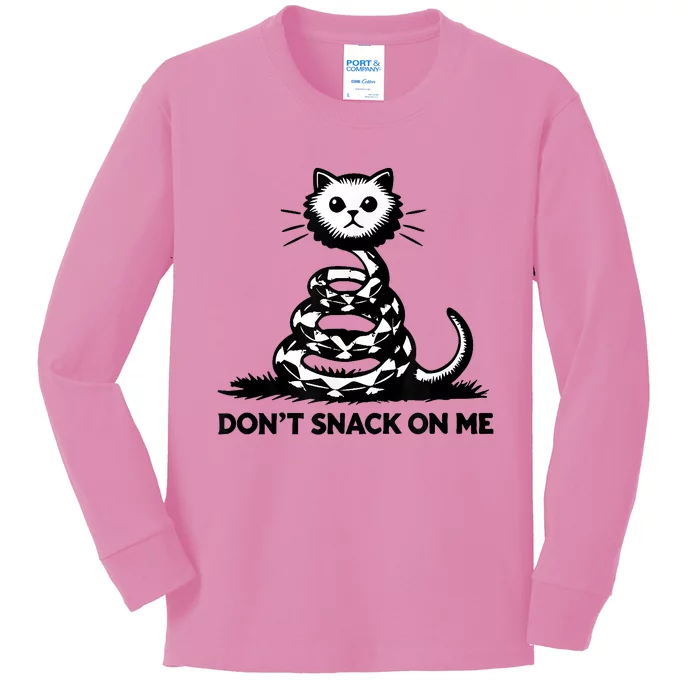 DonT Snack On Me Funny Cat Kids Long Sleeve Shirt