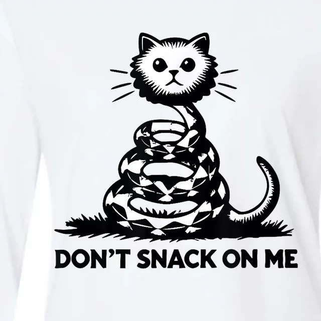 DonT Snack On Me Funny Cat Womens Cotton Relaxed Long Sleeve T-Shirt