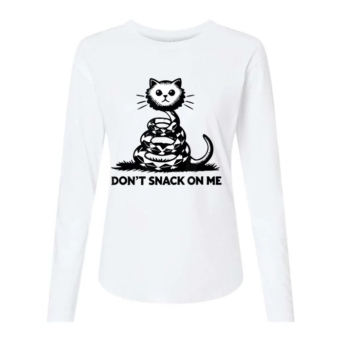 DonT Snack On Me Funny Cat Womens Cotton Relaxed Long Sleeve T-Shirt