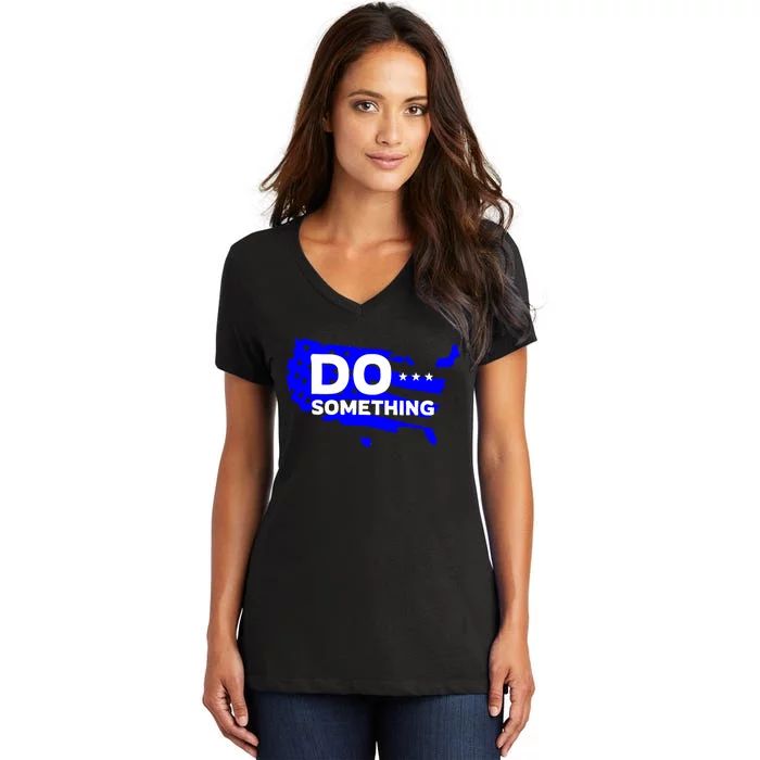 Do Something Obama Michelle Flag Women's V-Neck T-Shirt