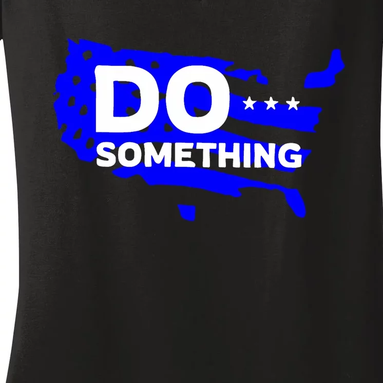 Do Something Obama Michelle Flag Women's V-Neck T-Shirt