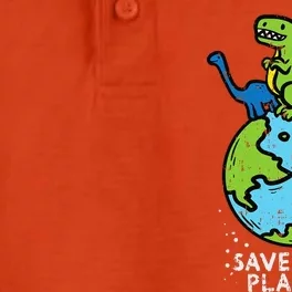 Dinosaurs Save Our Planet Cute Earth Day Cute Dry Zone Grid Performance Polo