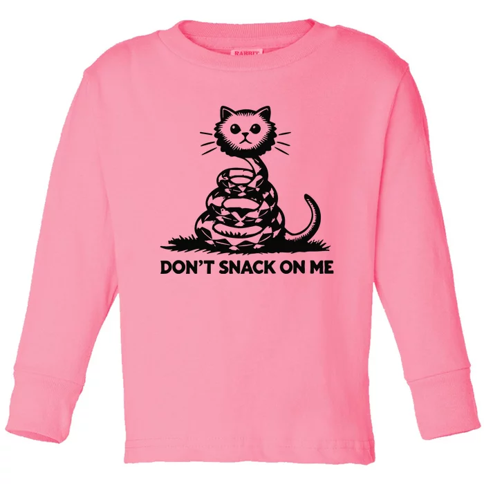 Dont Snack On Me Funny Cat Toddler Long Sleeve Shirt