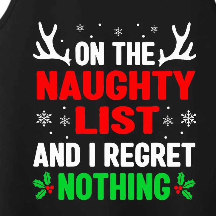 Dear Santa On Naughty List Funny Christmas Kids Performance Tank