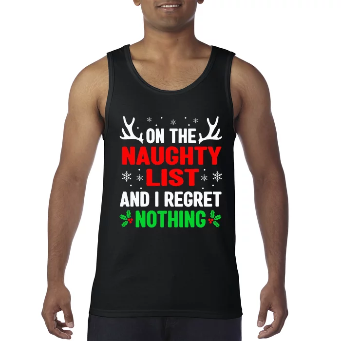 Dear Santa On Naughty List Funny Christmas Kids Tank Top