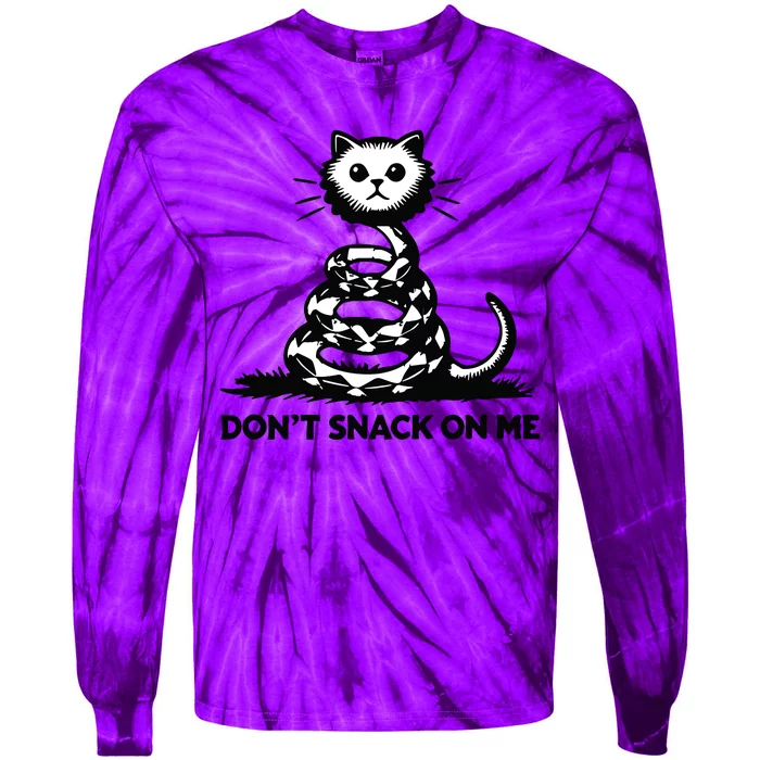 DonT Snack On Me Funny Cat Tie-Dye Long Sleeve Shirt